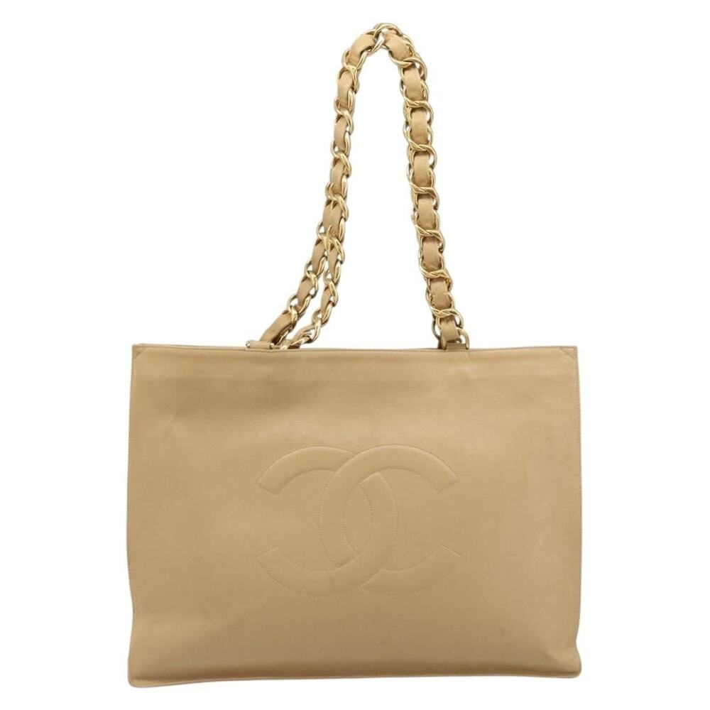 Chanel Leather Tote Bag Beige
